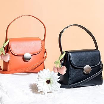 Andibro Cherry Bag Charm, Cute PU Cherry Key Charms Bag